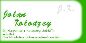 jolan kolodzey business card